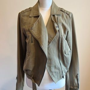 Paige Olive Green Moto Jacket